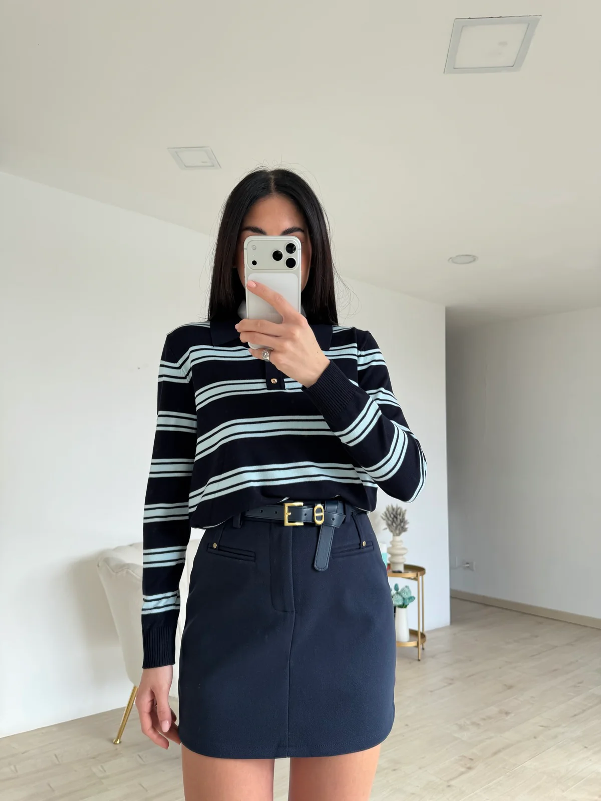 6565-MINI GONNA-SHORT CHRIS NAVY - Image 4