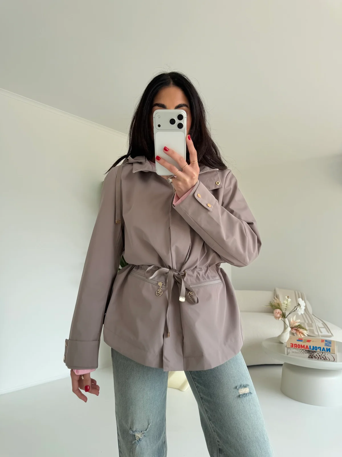AD89-6-MINI PARKA SIMBA TAUPE - Image 3