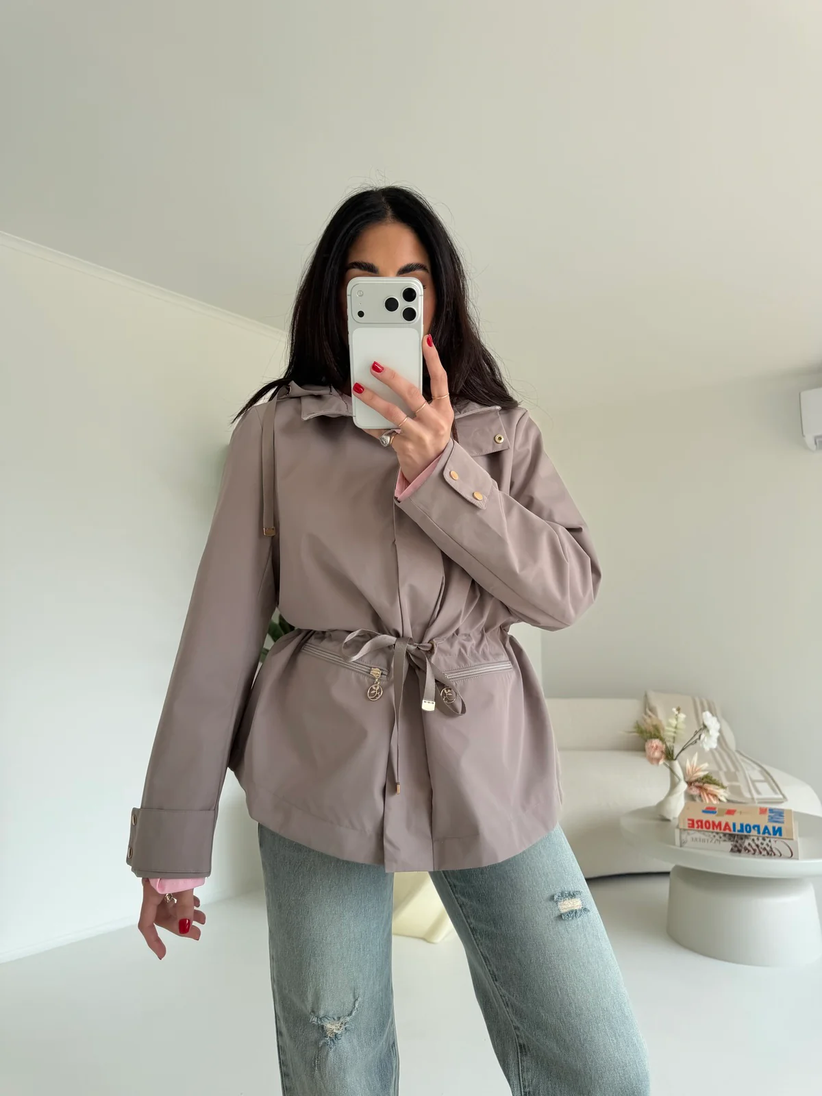 AD89-6-MINI PARKA SIMBA TAUPE - Image 4