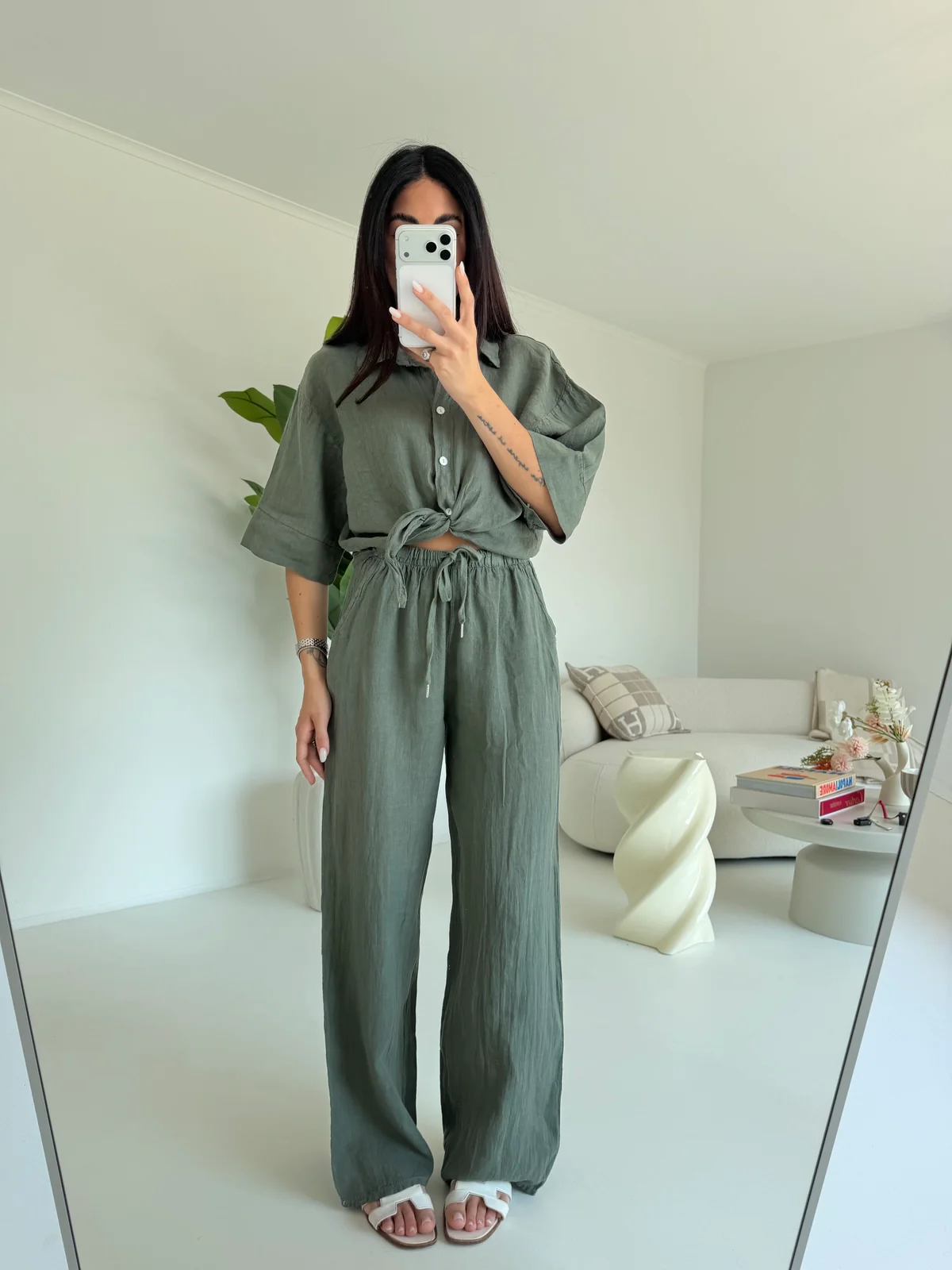 CAMICIA 100%LINO MILITARE - Image 2
