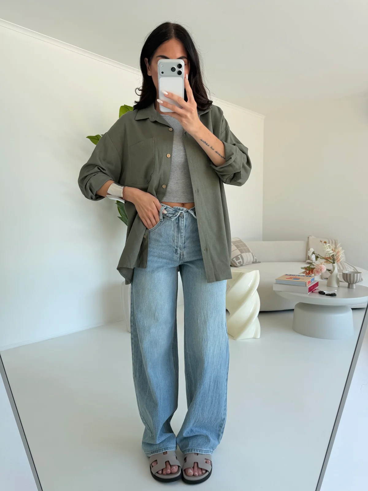 CAMICIA IN SIMIL LINO MILITARE - Image 2