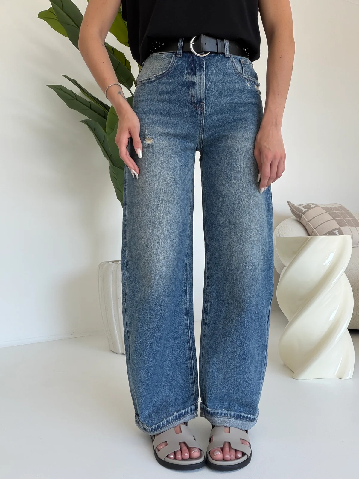D729-JEANS BARREL+CINTURA - Image 3