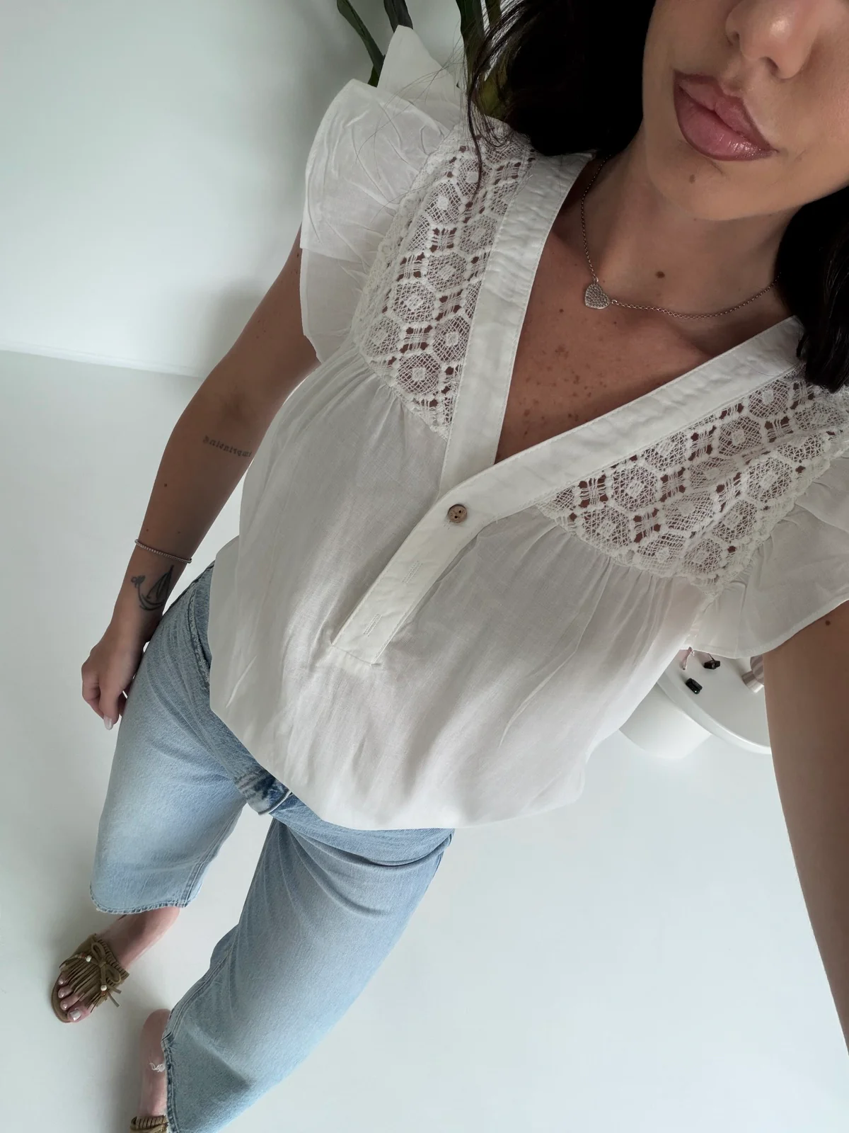 H3375-1-JEANS PALAZZO CROP DENIM CHIARO - Image 3
