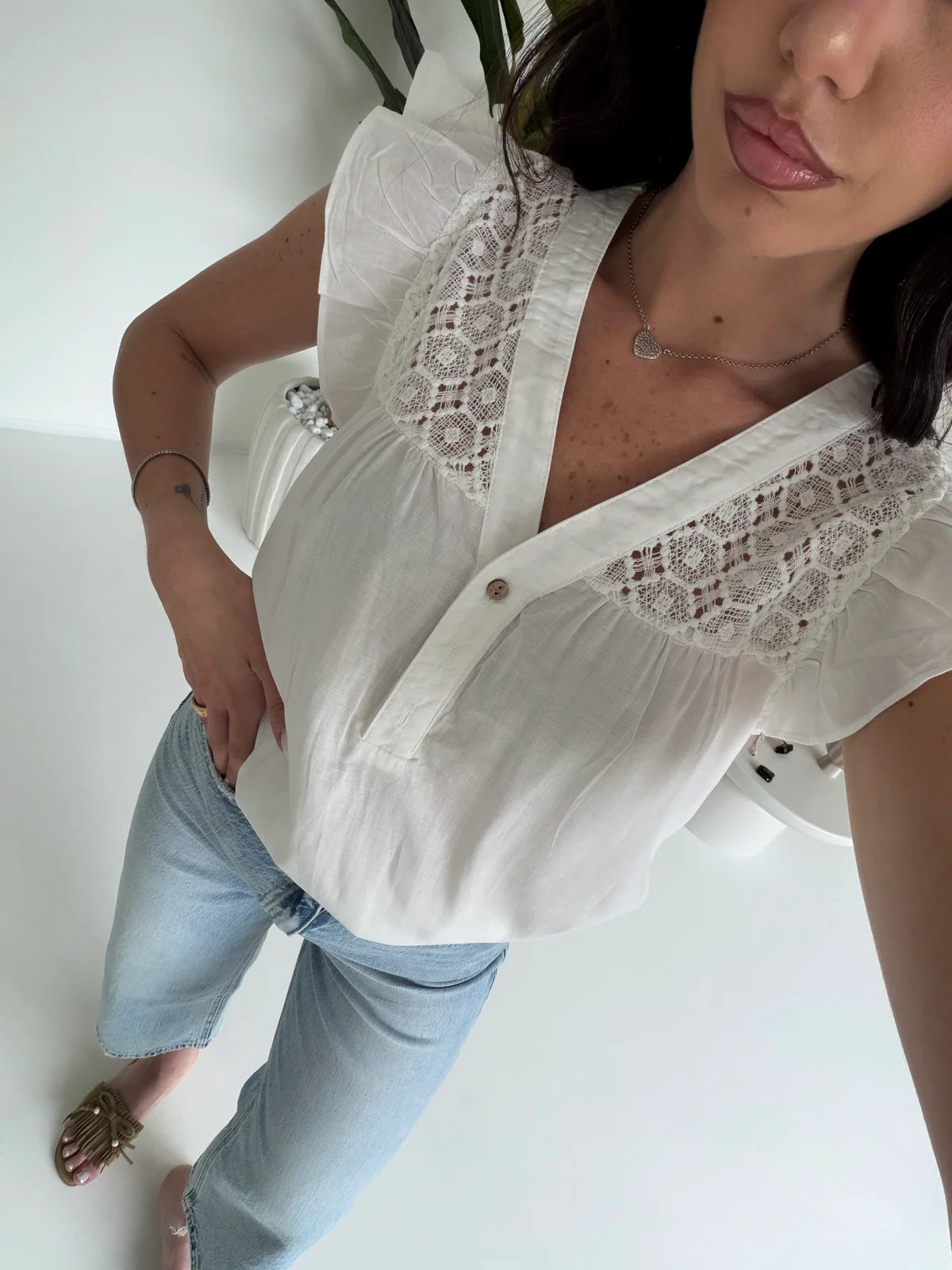 H3375-1-JEANS PALAZZO CROP DENIM CHIARO - Image 4