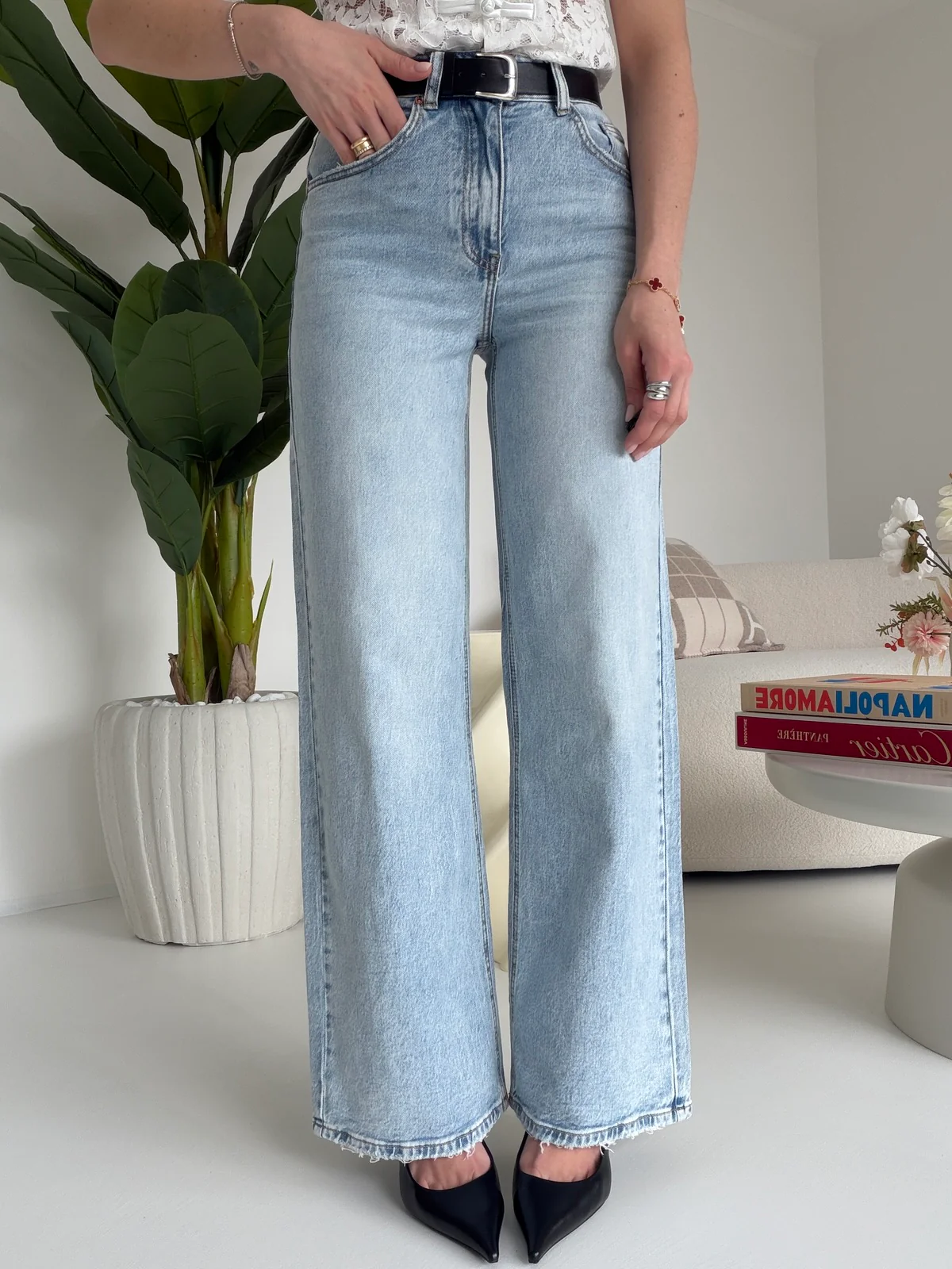 H8000-26-JEANS PALAZZO+CINTURA - Image 2
