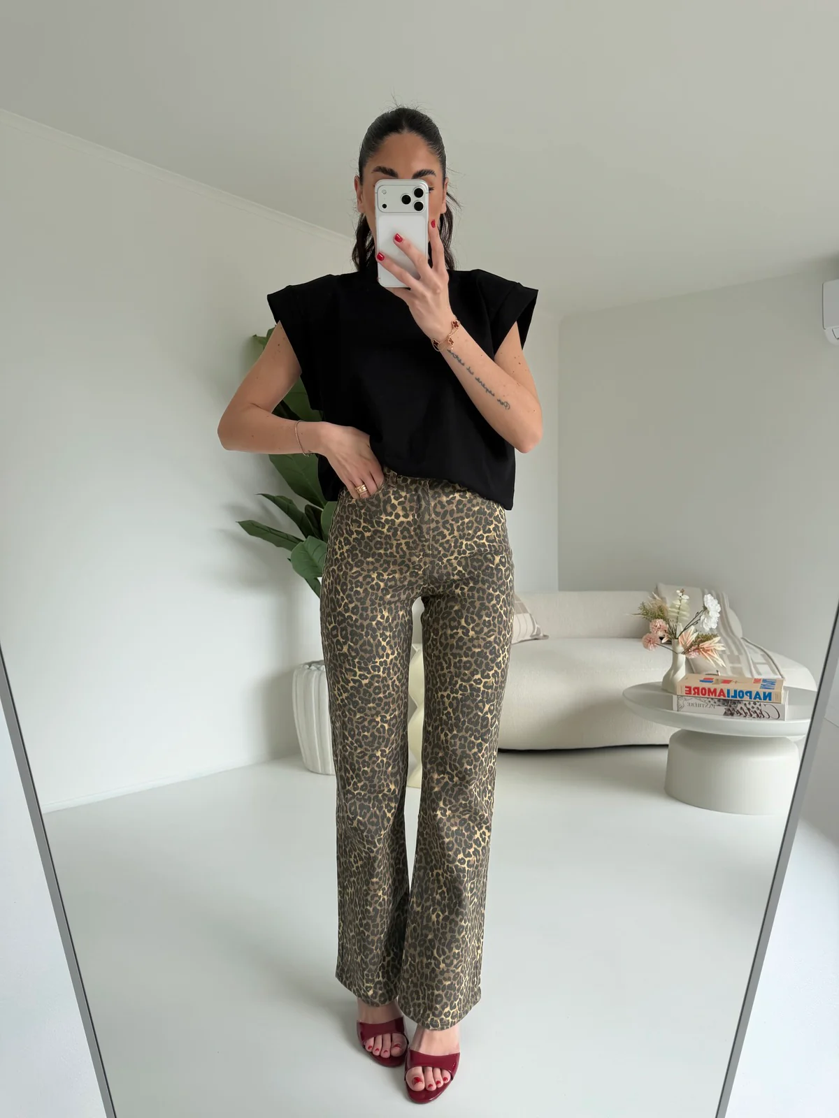 K787-JEANS GAMBA DRITTA ANIMALIER - Image 2