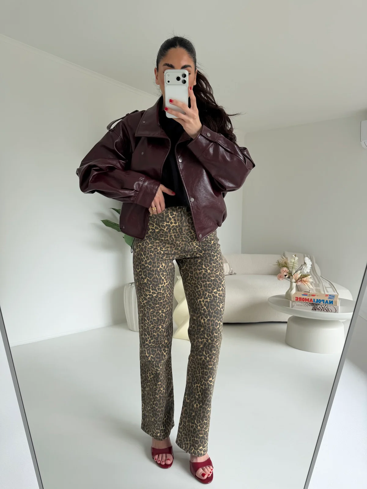 K787-JEANS GAMBA DRITTA ANIMALIER - Image 3