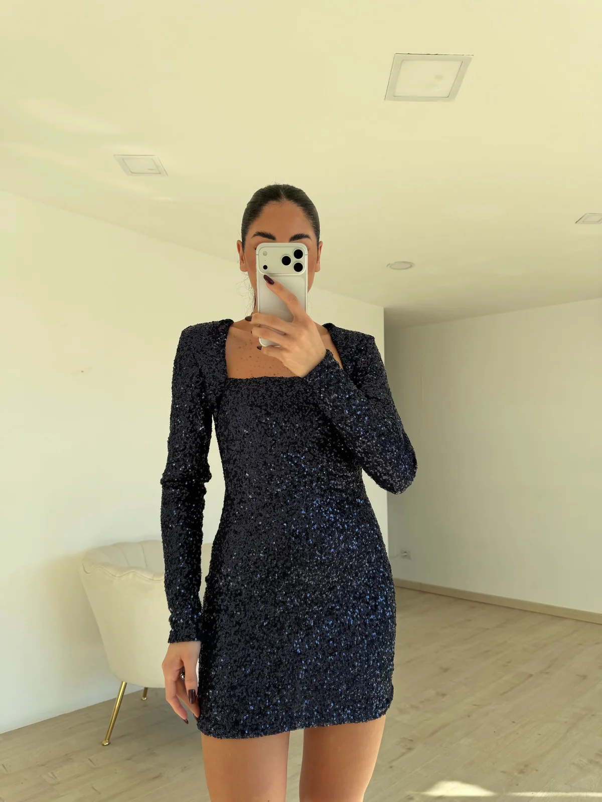 MINI ABITO PAILLETTES NAVY - Image 3