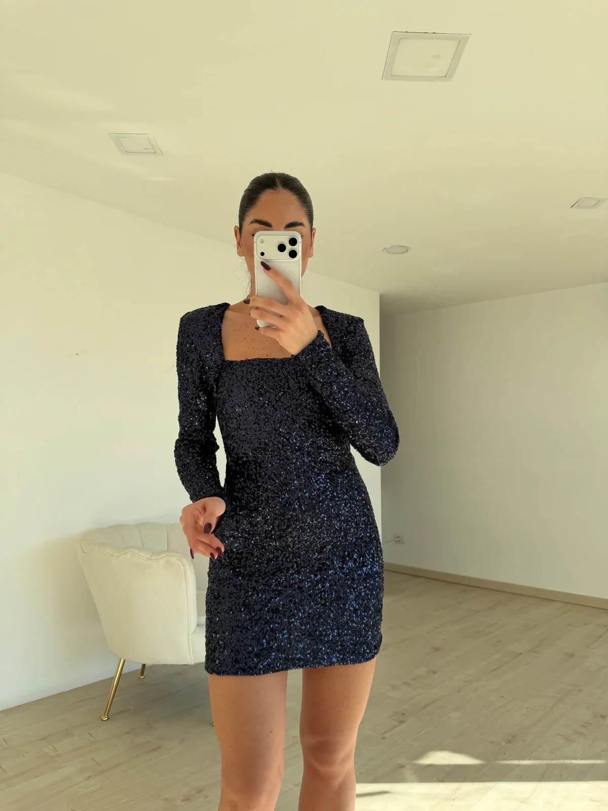 MINI ABITO PAILLETTES NAVY - Image 4