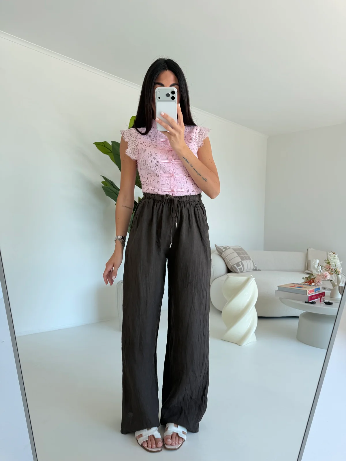 PANTALONE 100%LINO CHOCO - Image 3