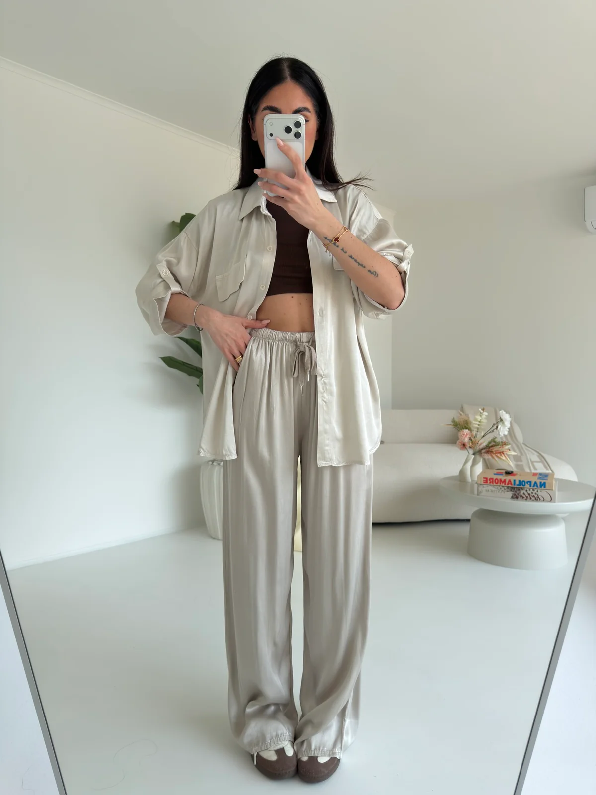 PANTALONE SATIN CHAMPAGNE - Image 4