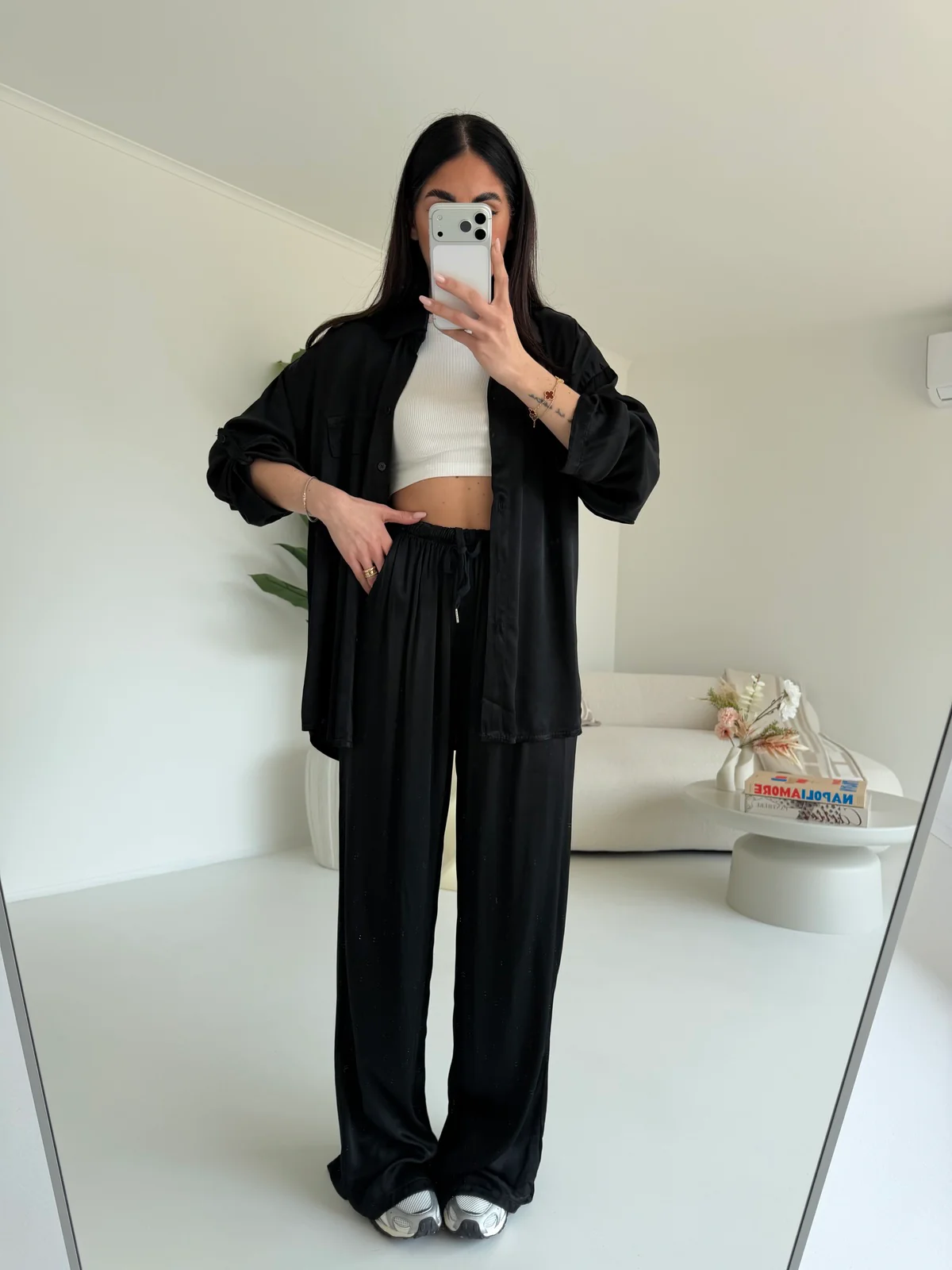 PANTALONE SATIN NERO - Image 5