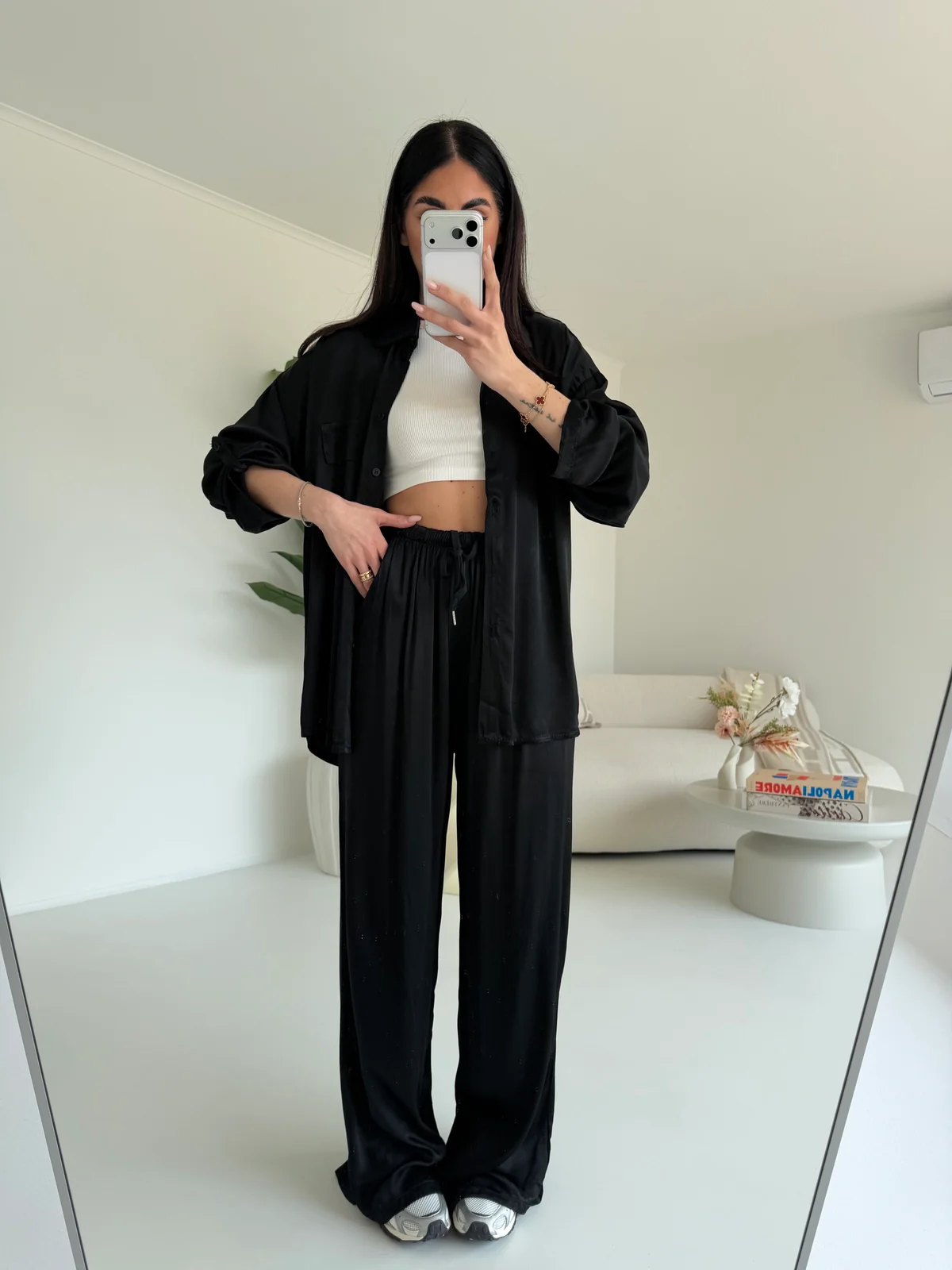 PANTALONE SATIN NERO - Image 6