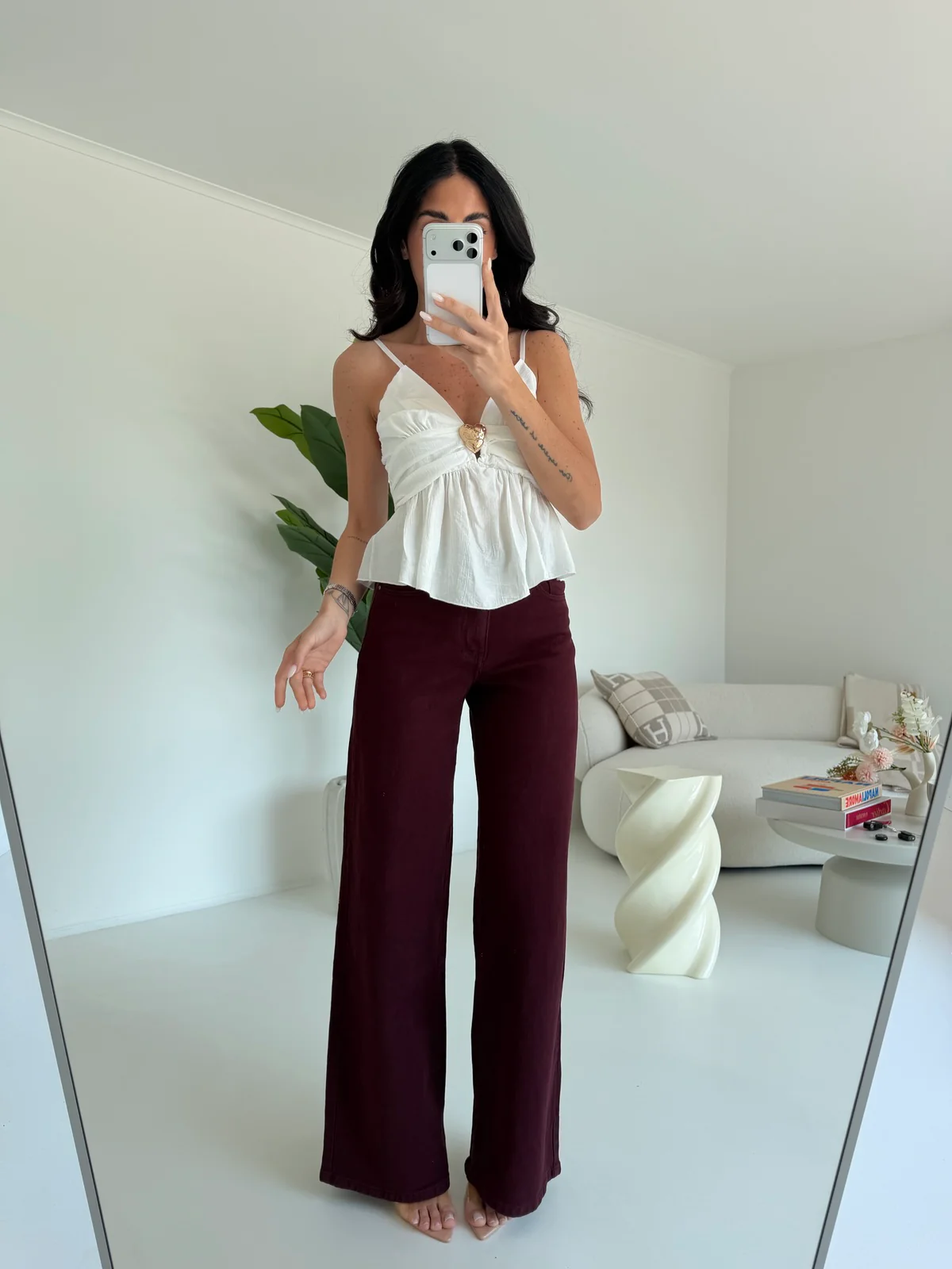 SJ1788-19-JEANS PALAZZO WINE - Image 4