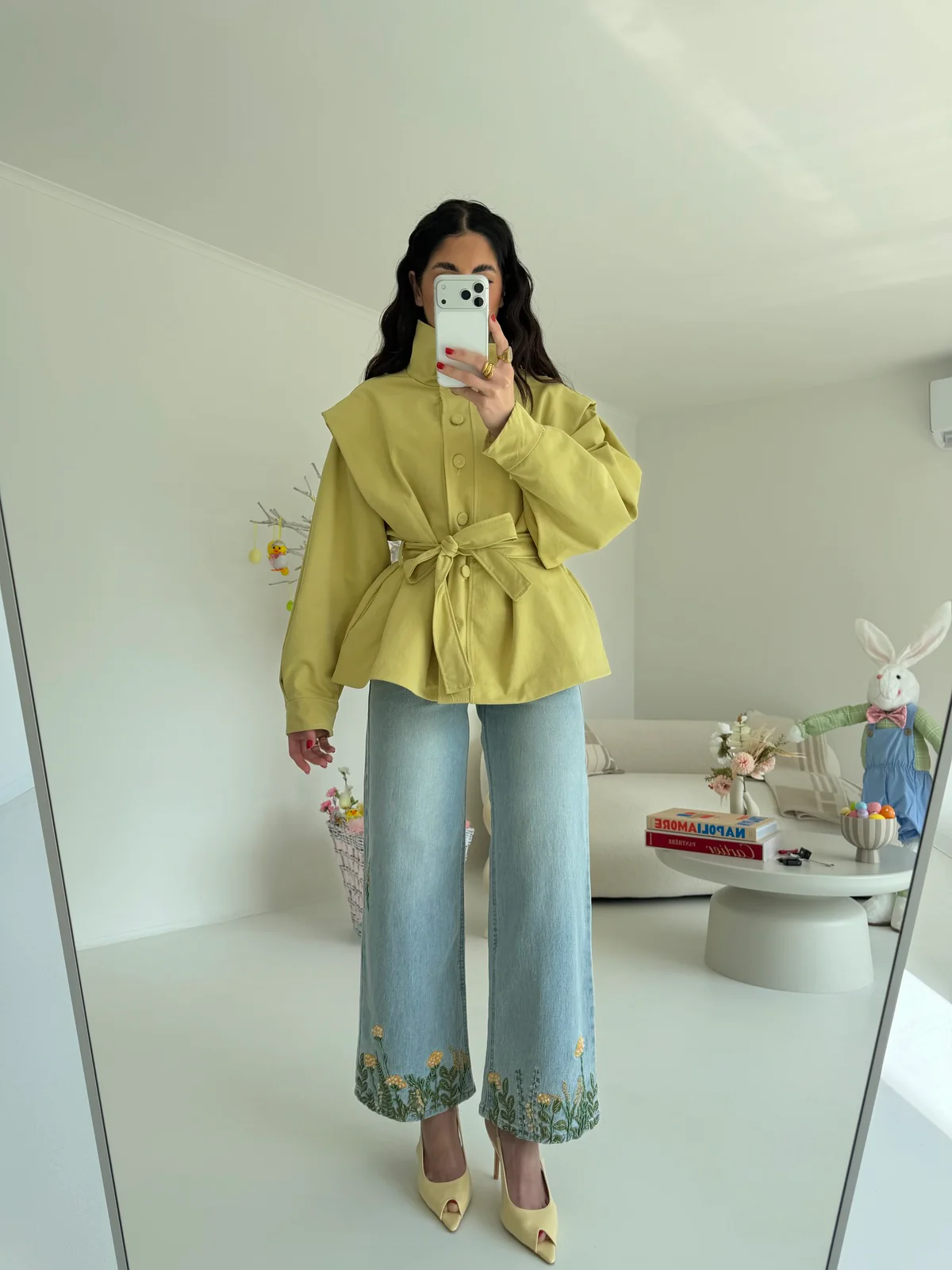 V5078-JEANS PALAZZO CROPPED FLOWERS - Image 6