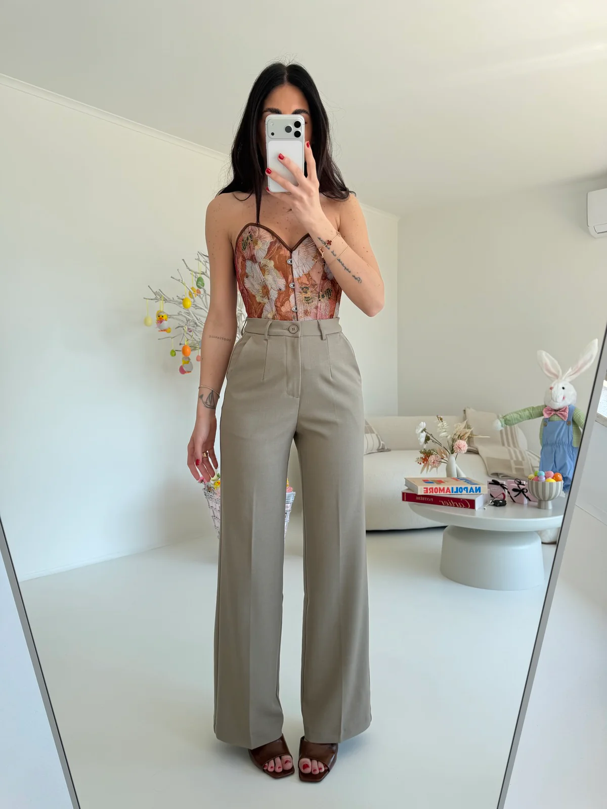 VS9002-5-PANTALONE PALAZZO BISTROT TAUPE - Image 3